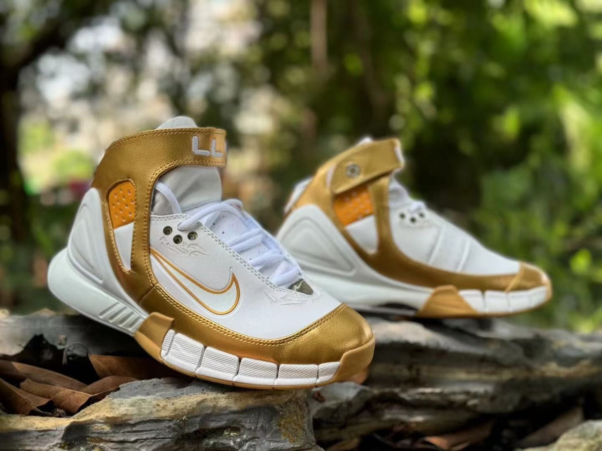 "Golden Armor" Nike Zoom Kobe 2K5 High-Top Sneakers - product image from the listing.