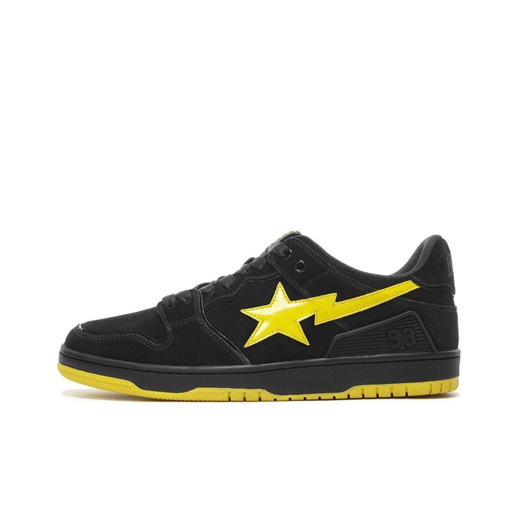 A Bathing Ape SK8 Sta Sneakers in Black Yellow - product image from the listing.