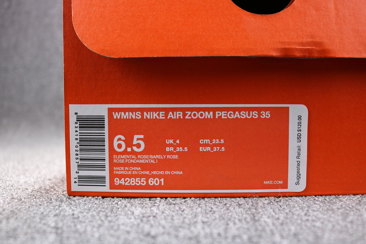 Women's Nike Air Zoom Pegasus 35 Running Shoes Rose 942855-601 - product image from the listing.