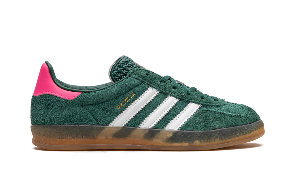 Women's GAZELLE INDOOR "Collegiate Green / Lucid Pink" IG5929 - product image from the listing.
