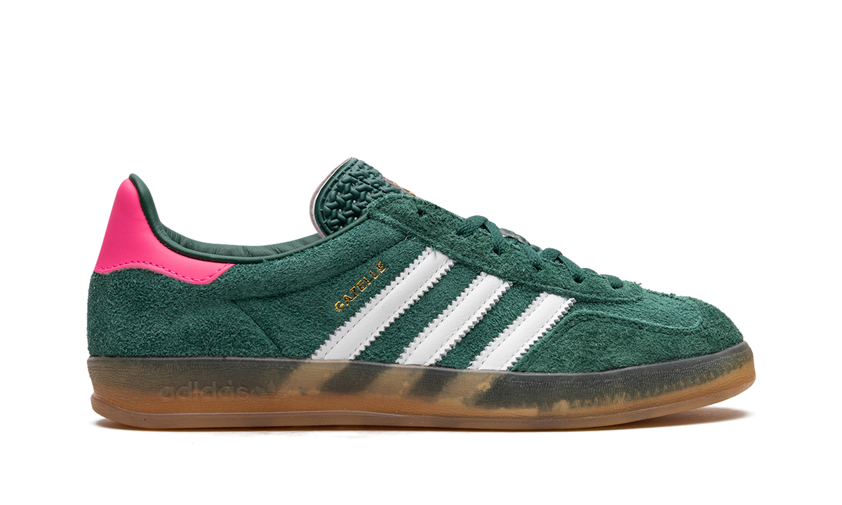 Women's GAZELLE INDOOR "Collegiate Green / Lucid Pink" IG5929 - product image from the listing.