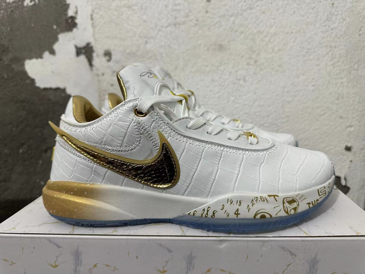 Nike LeBron 21 Basketball Shoes in White Gold - product image from the listing.