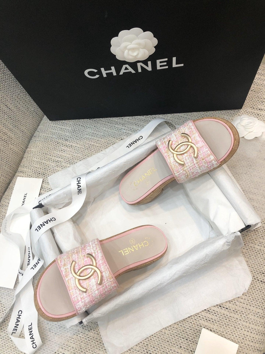 Sandals by Chanel - product photo shown in the listing for this item.
