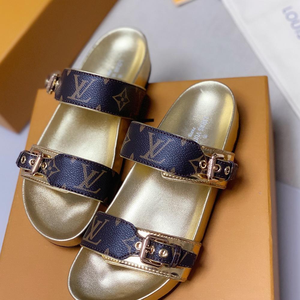 Gold Bom Dia Flat Mule by Louis Vuitton - product image from the listing.