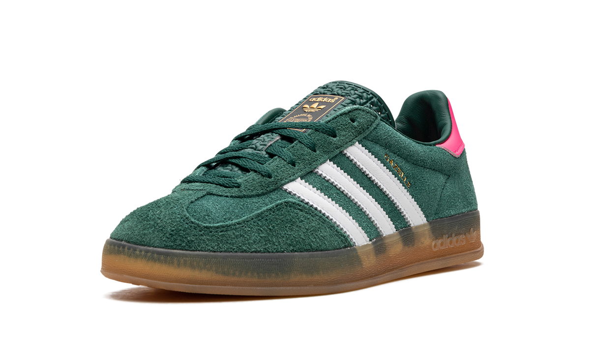 Women's GAZELLE INDOOR "Collegiate Green / Lucid Pink" IG5929 - product image from the listing.