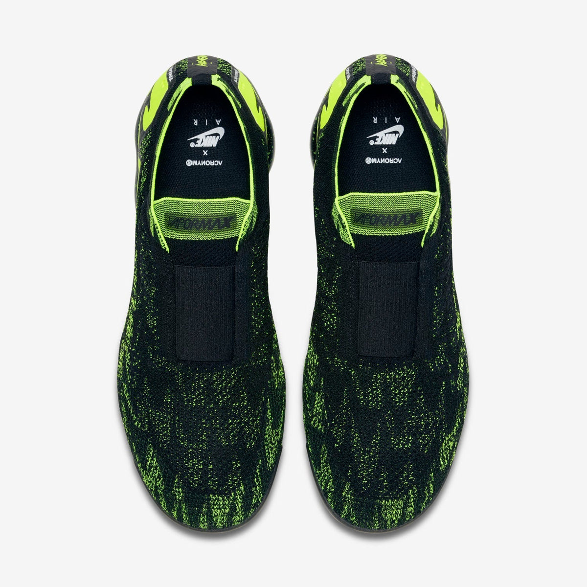 Nike Air VaporMax Moc 2 Acronym in Black Volt AQ0996-007 - product image from the listing.