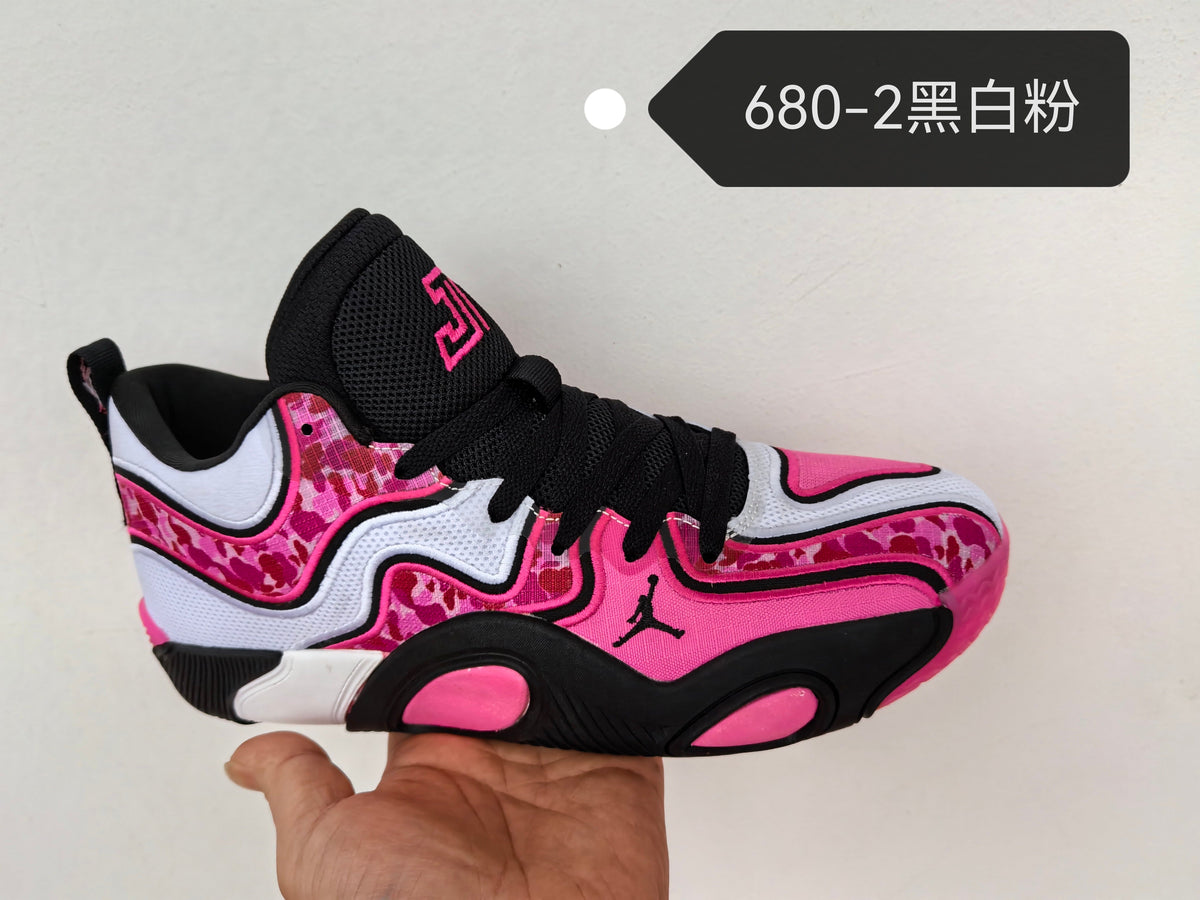 Jordan Tatum 2 Basketball Shoes in Black, in White & Pink - product image from the listing.