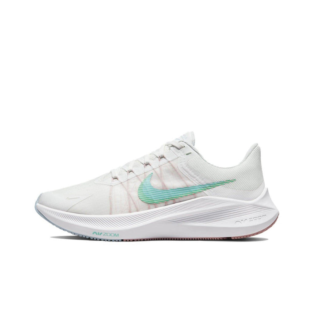 Nike Zoom Winflo 8 Running Shoes in White Green Pink CW3421-105 - product image from the listing.