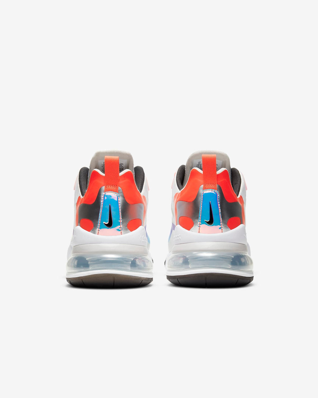 Nike Air Max 270 React Sneakers in White Blue Orange DC0833-101 - product image from the listing.