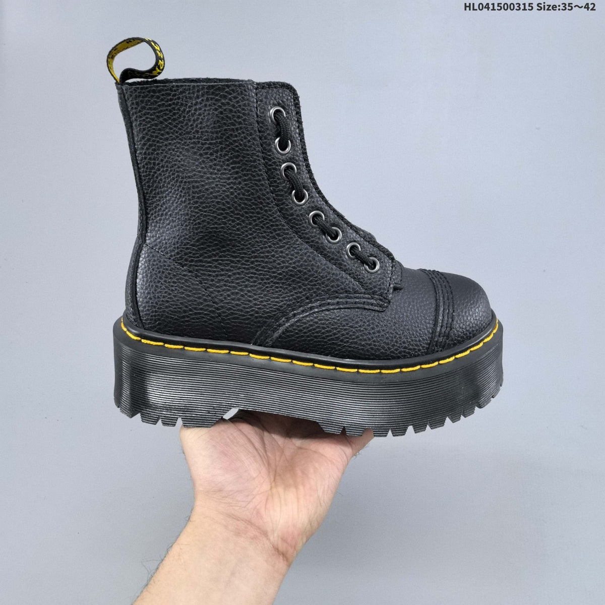 Black Platform Lace-Up Ankle Boots by Dr. Martens - product image from the listing.