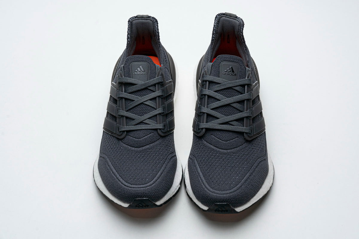 adidas UltraBoost 21 Running Shoes, in Charcoal and White FY0372 - product image from the listing.