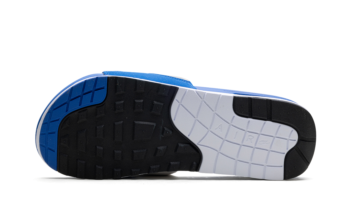 "Royal Blue" Nike Air Max 1 Slide FJ4007 100 - product image from the listing.