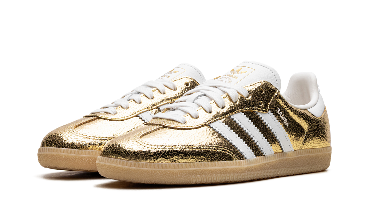 Women's Samba OG "Cracked Metallic Pack - Gold" KI5719 - product image from the listing.