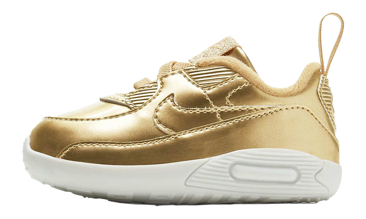 "METALLIC GOLD/CLUB GOLD/WHITE" Air Max 90 Crib QS CV2397 700 - product image from the listing.