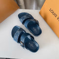 Lv sandals in blue - product photo shown in the listing for this item.
