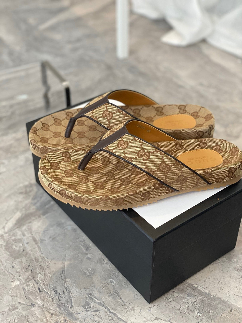 Men's Gucci Slides - product photo shown in the listing for this item.