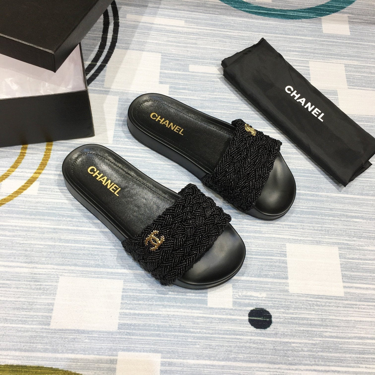 slides by Chanel - product photo shown in the listing for this item.