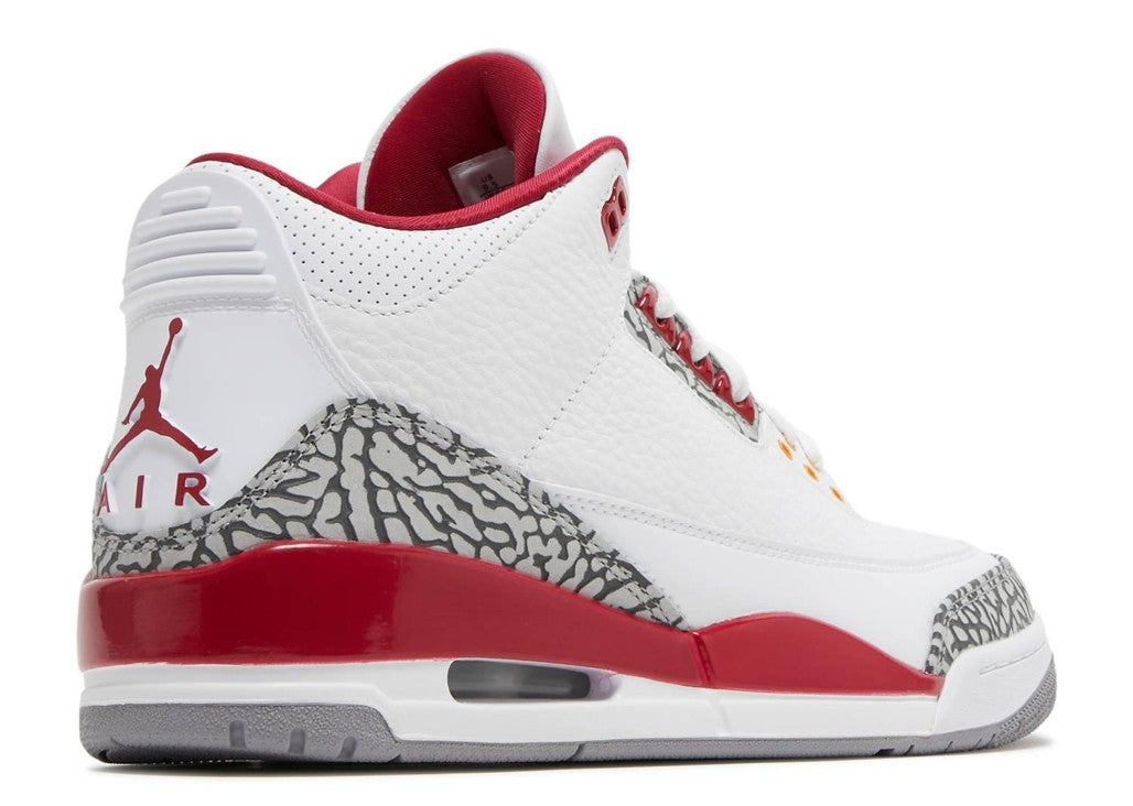 Jordan 3 Retro Cardinal in Red - product image from the listing.