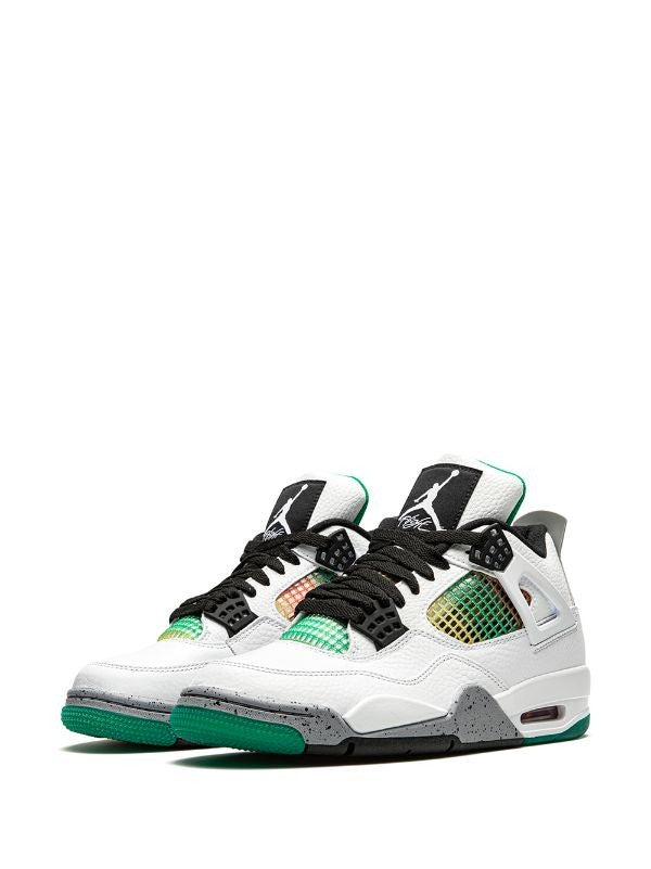 W - Jordan 4 Retro Lucid Green Rasta - product image from the listing.