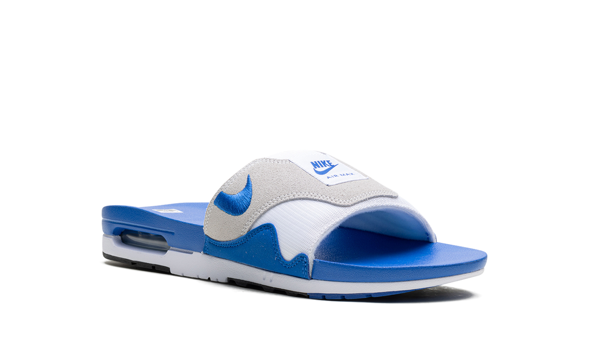 "Royal Blue" Nike Air Max 1 Slide FJ4007 100 - product image from the listing.
