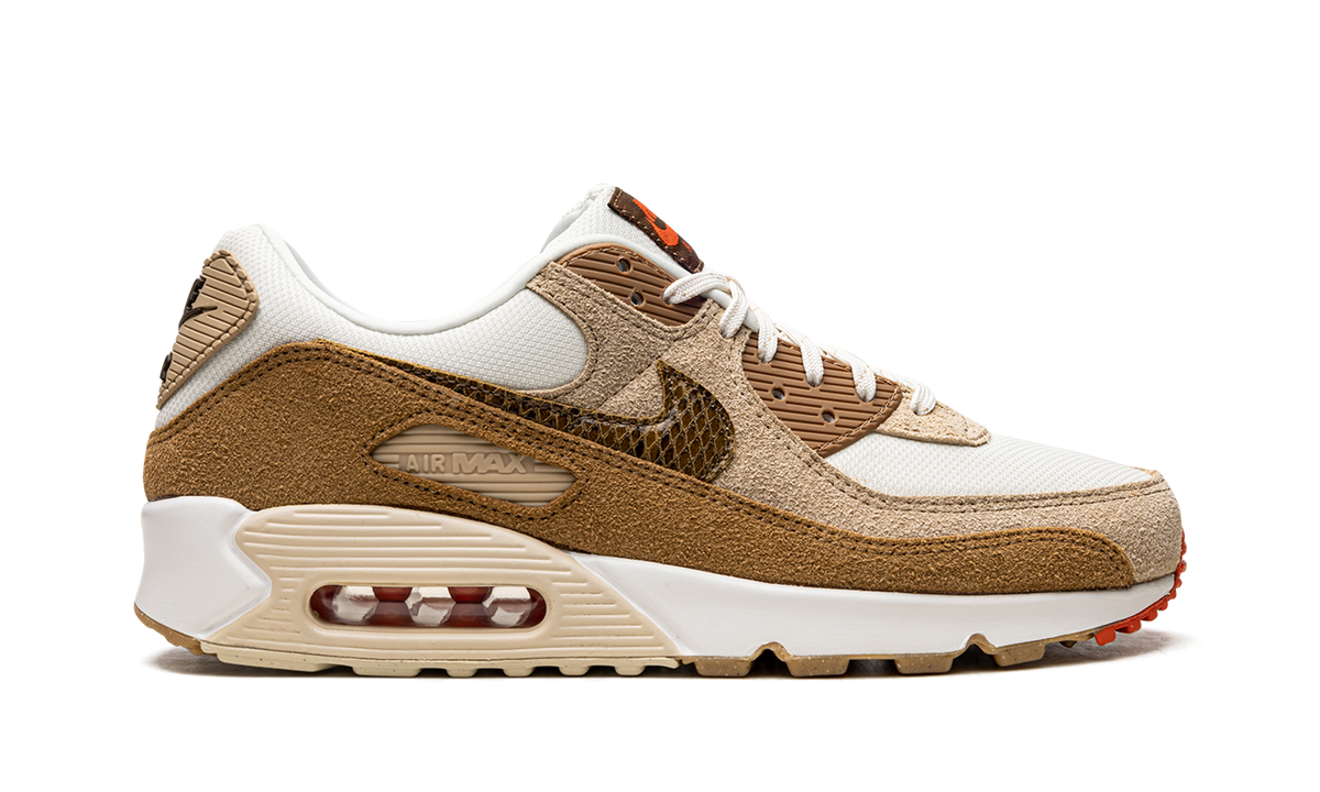 Women's AIR MAX 90 "Pale Ivory Snakeskin Swoosh" DX9502 100 - product image from the listing.