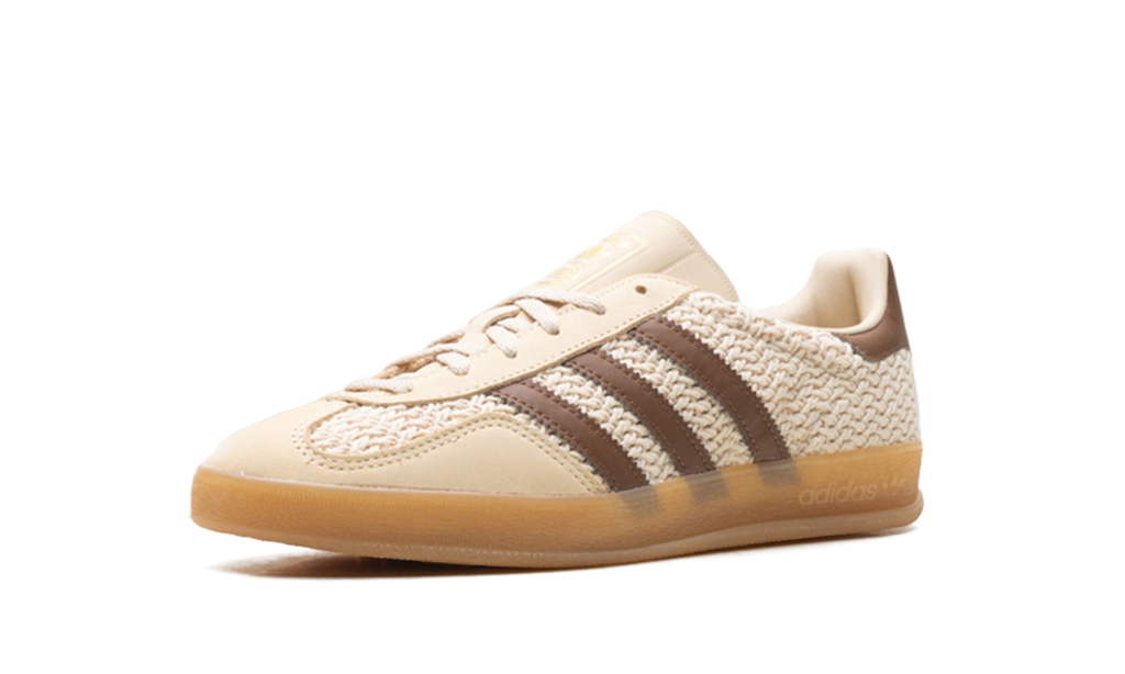 "Cream/Brown Knit" Gazelle Indoor JS1418 - product image from the listing.