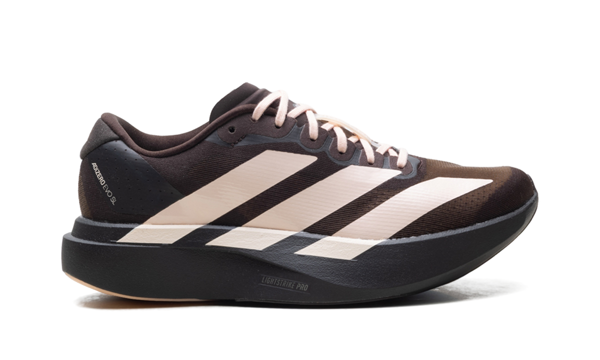 Women's Adizero Evo SL "Aurora Coffee Metallic Blush Pink" KK1952 - product image from the listing.
