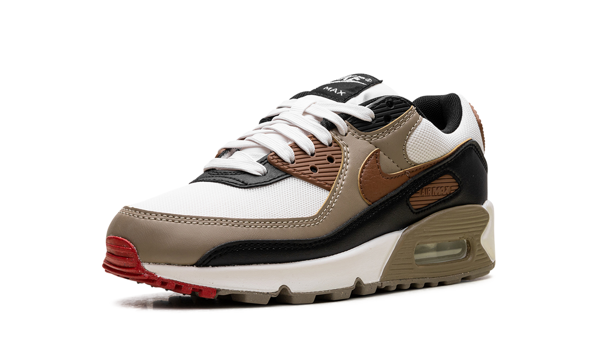 Women's Air Max 90 "Phantom Black Fire Red Light British Tan" DH8010 005 - product image from the listing.