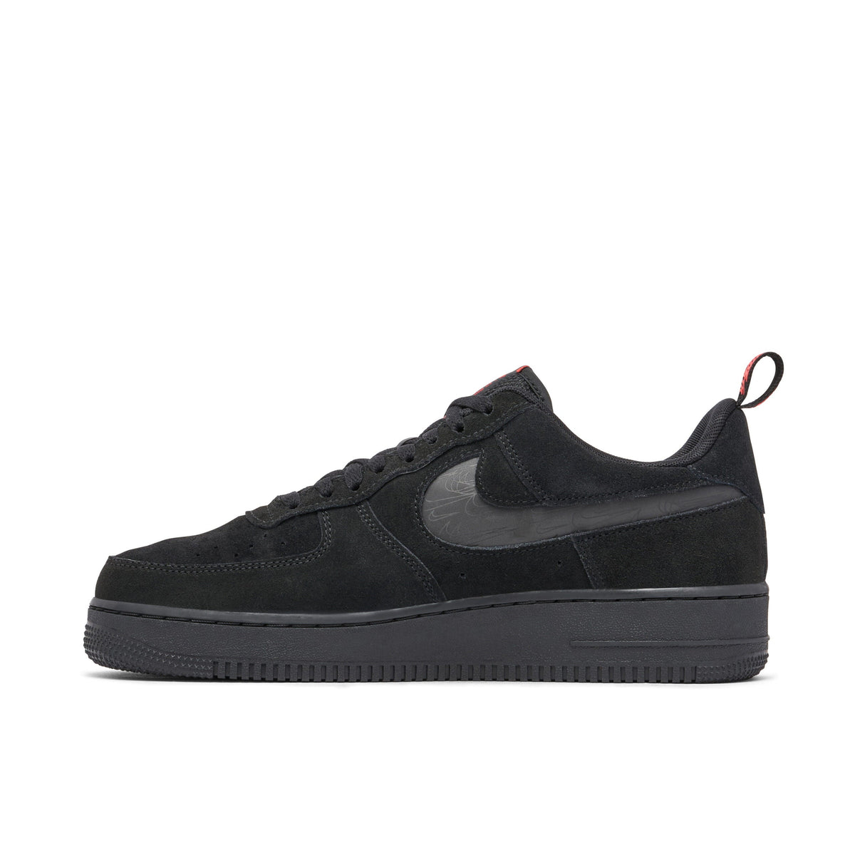07 LV8 Reflective Swoosh Black Crimson - Nike Air Force 1 - product image from the listing.