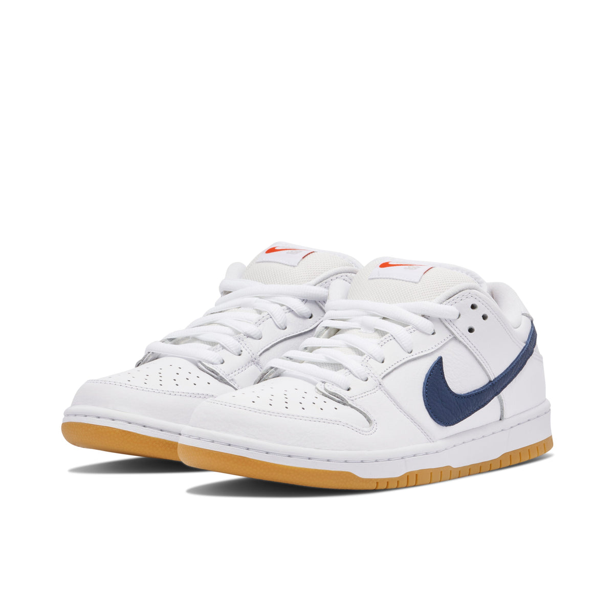 Nike SB Dunk Low Orange Label in White Navy - product image from the listing.