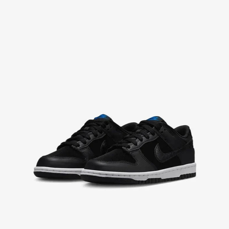 BLACK/BLACK-WHITE-GAME ROYAL - Big Kid's Nike Dunk Low Se - product image from the listing.