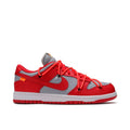 Off-White x Nike SB Dunk Low in Red - product image from the listing.