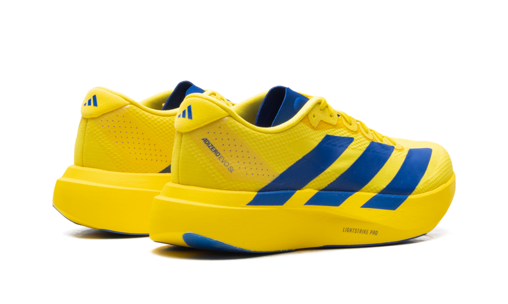 "Yellow Royal Blue" Adizero Evo SL KK3673 - product image from the listing.