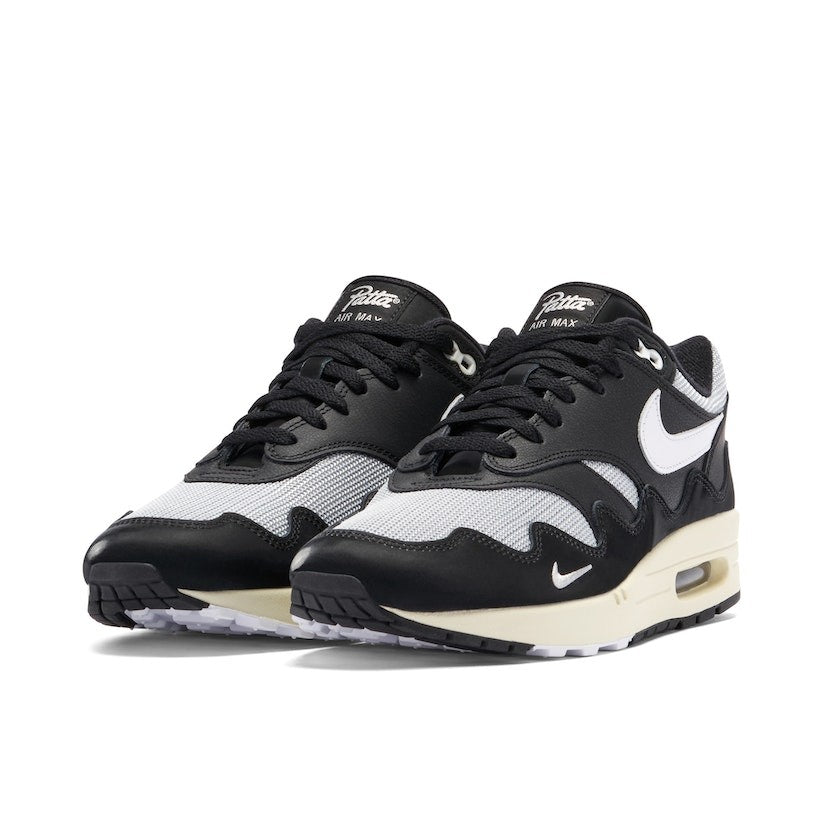 With Bracelet - Patta x Nike Air Max 1 Black White - product image from the listing.