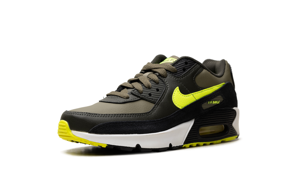 "Medium Olive Volt" Air Max 90 Leather GS DV3607 200 - product image from the listing.