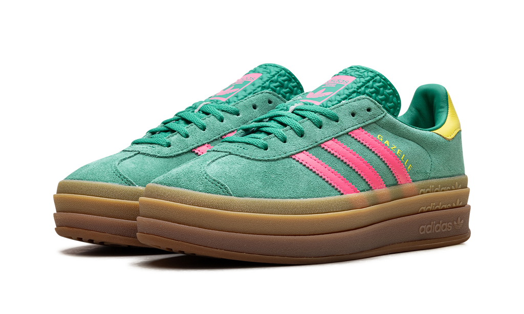 Women's Gazelle Bold "Court Green Lucid Pink" JH9668 - product image from the listing.