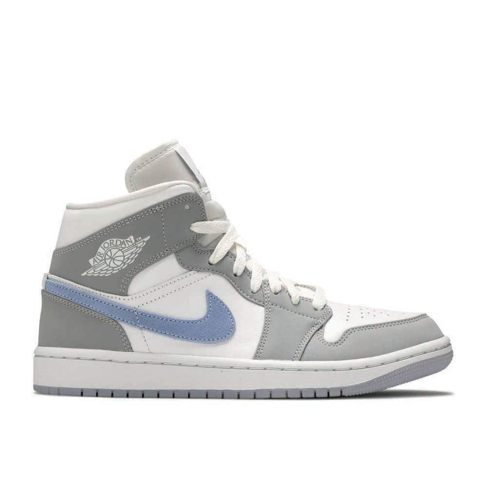 Air Jordan 1 Mid 'Wolf Grey Aluminum' Sneaker - product image from the listing.