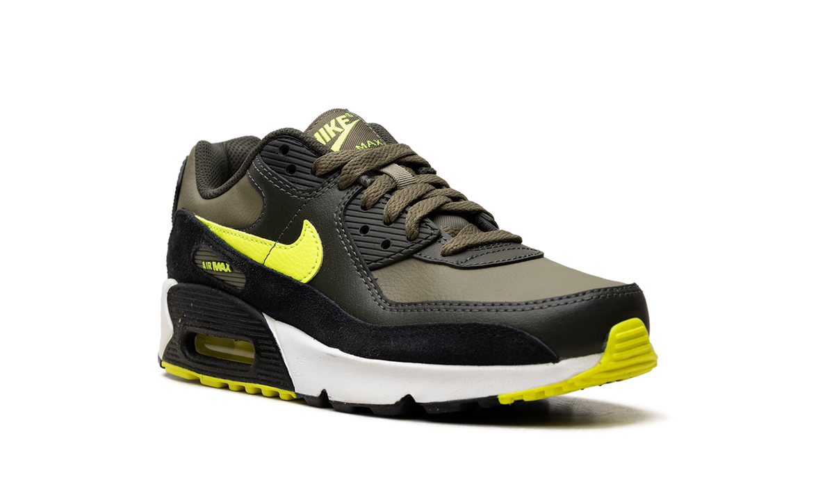 "Medium Olive Volt" Air Max 90 Leather GS DV3607 200 - product image from the listing.