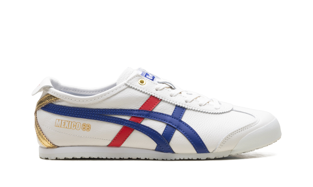 Onitsuka Tiger Mexico 66 in White Blue Red Metallic Gold 228905 - product image from the listing.