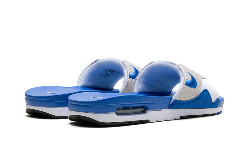 "Royal Blue" Nike Air Max 1 Slide FJ4007 100 - product image from the listing.