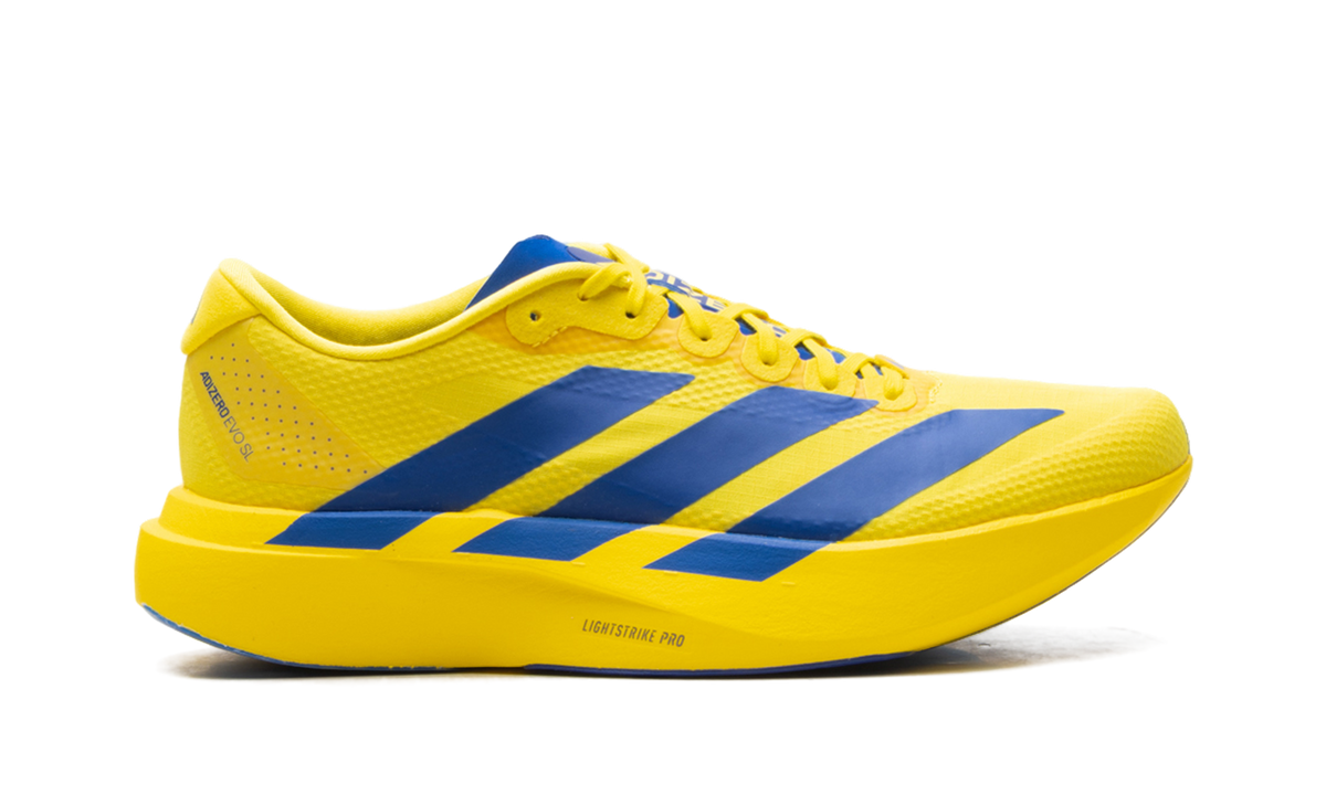 "Yellow Royal Blue" Adizero Evo SL KK3673 - product image from the listing.