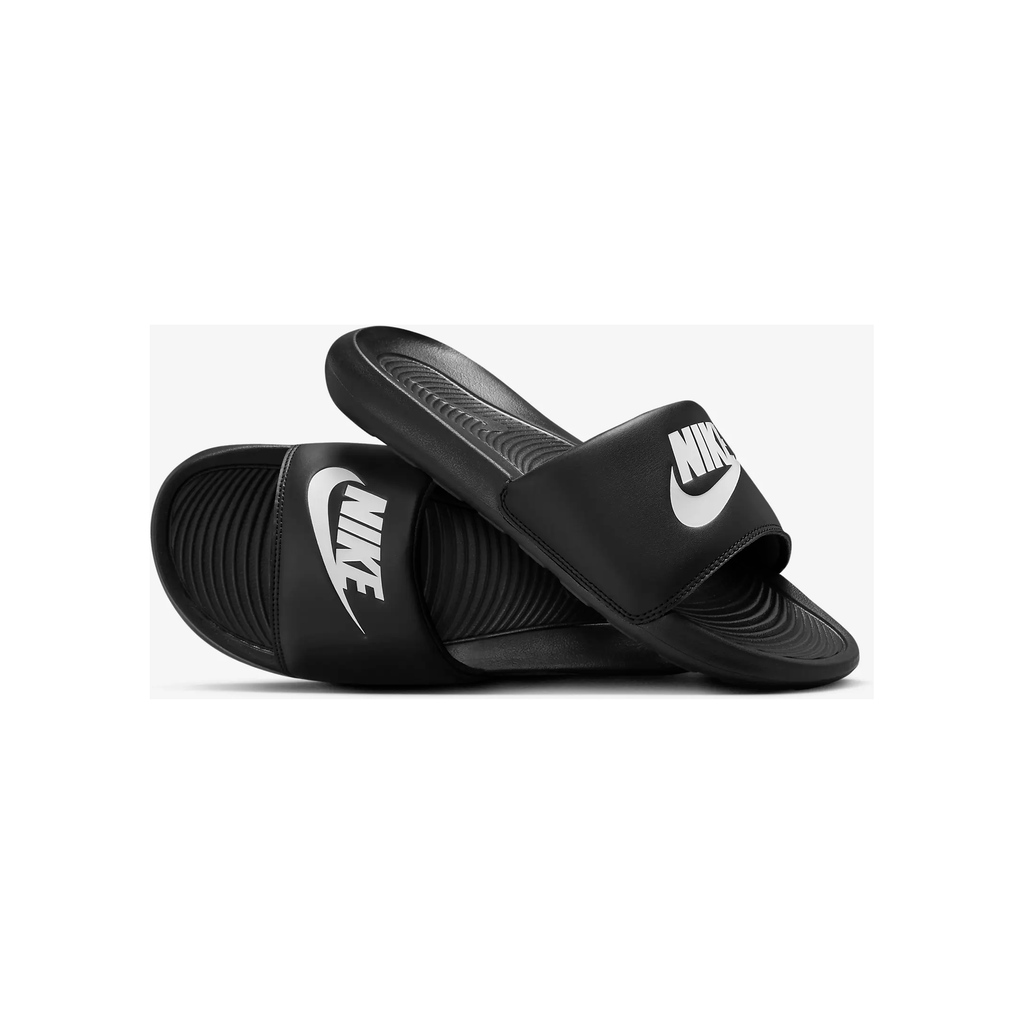 Men's Nike Victori One Slides - Black / White - product image from the listing.