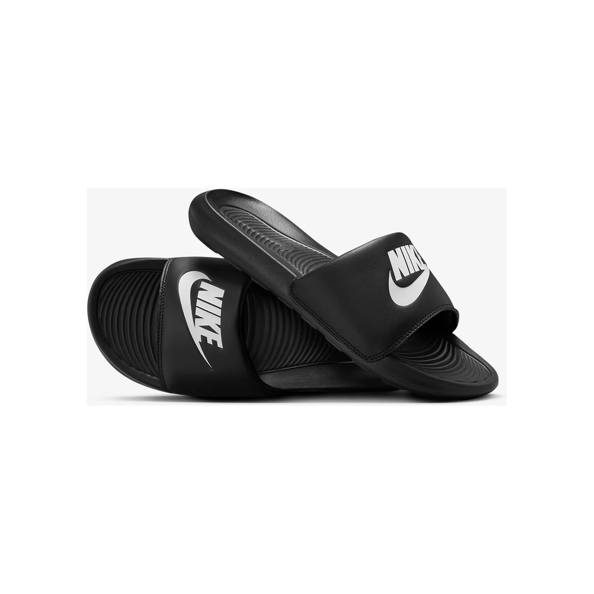 Men's Nike Victori One Slides - Black / White - product image from the listing.