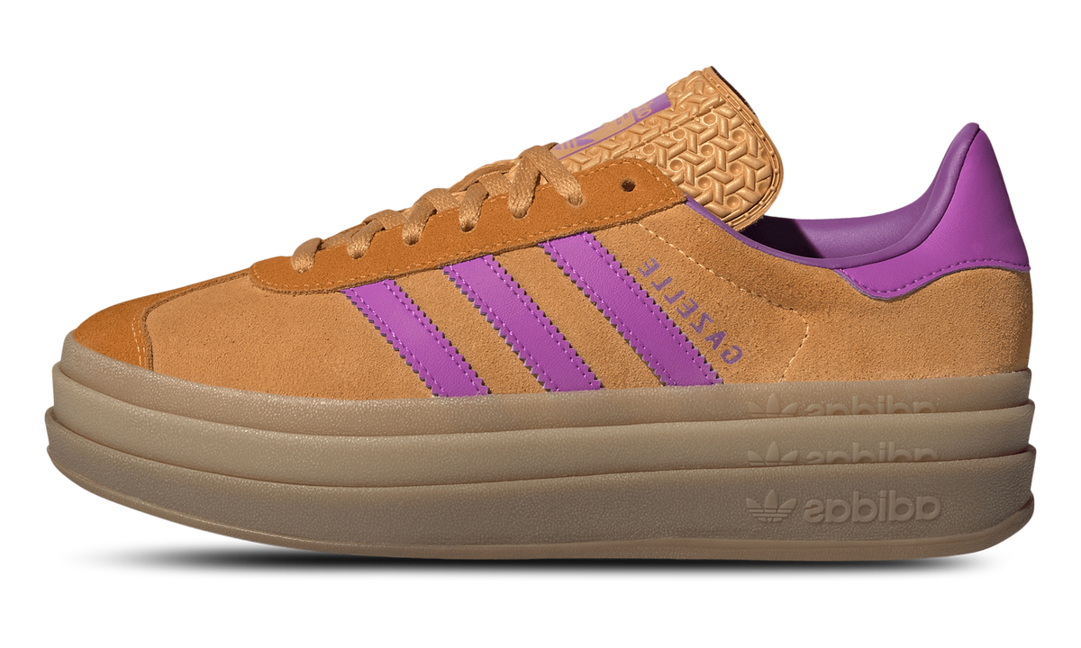 Women's Gazelle Bold "Flash Orange Purple Burst Crew Orange" JS3895 - product image from the listing.