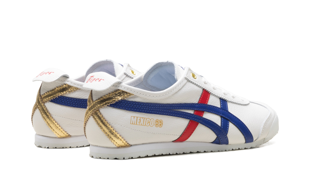 Onitsuka Tiger Mexico 66 in White Blue Red Metallic Gold 228905 - product image from the listing.