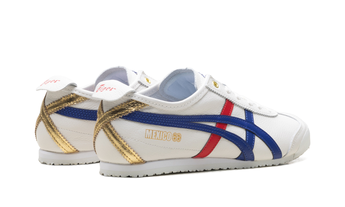 Onitsuka Tiger Mexico 66 in White Blue Red Metallic Gold 228905 - product image from the listing.