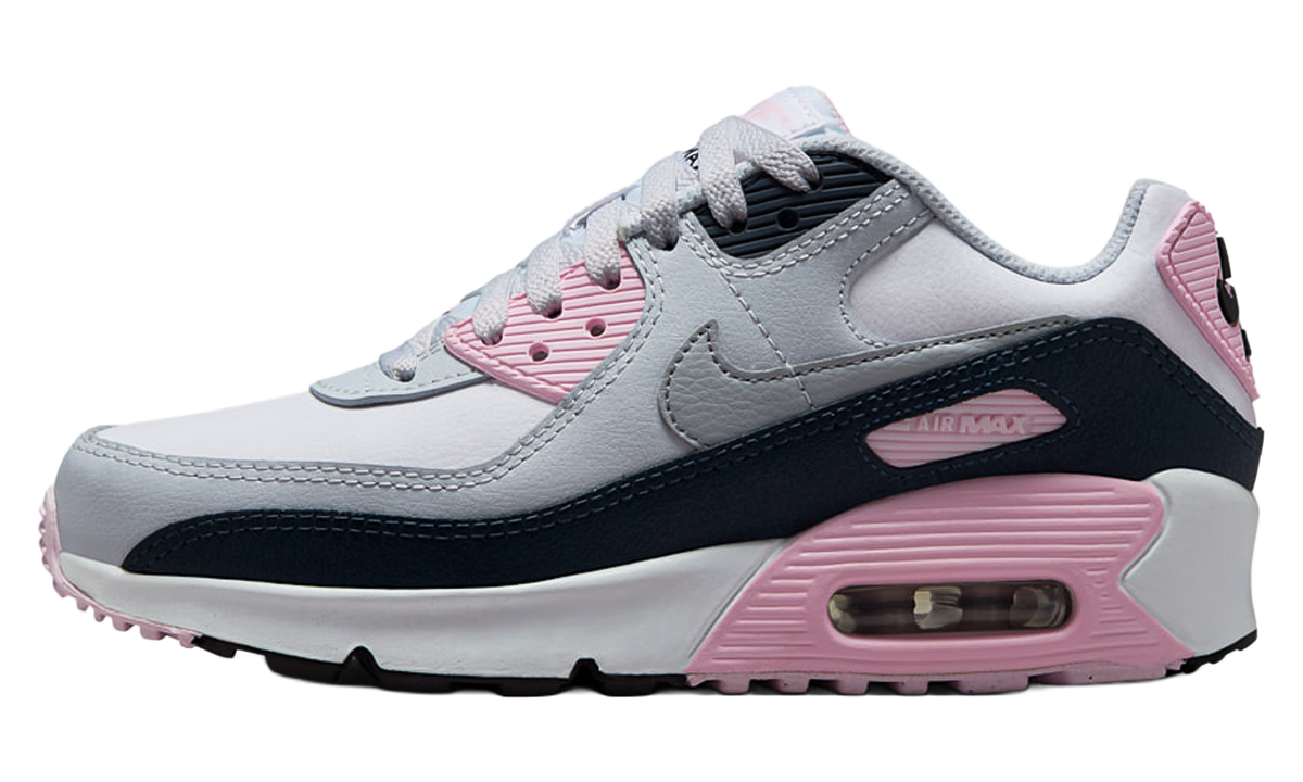 "White Pink Foam Armory Navy Wolf Grey" Air Max 90 LTR GS CD6864 134 - product image from the listing.
