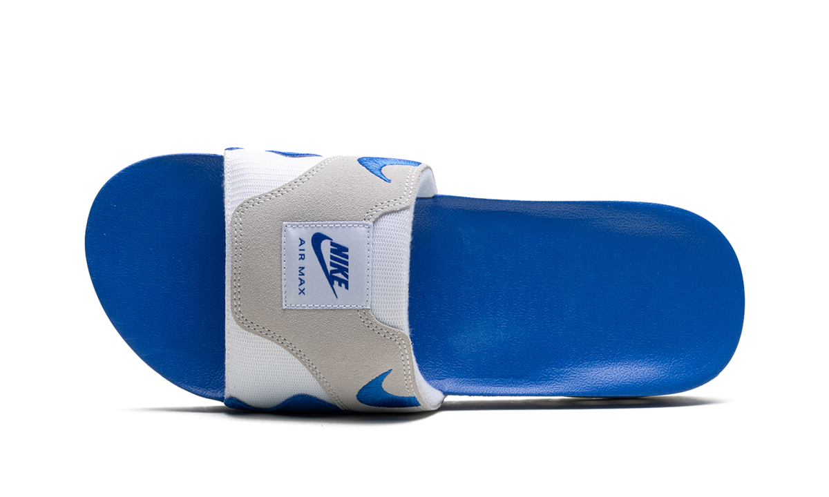 "Royal Blue" Nike Air Max 1 Slide FJ4007 100 - product image from the listing.