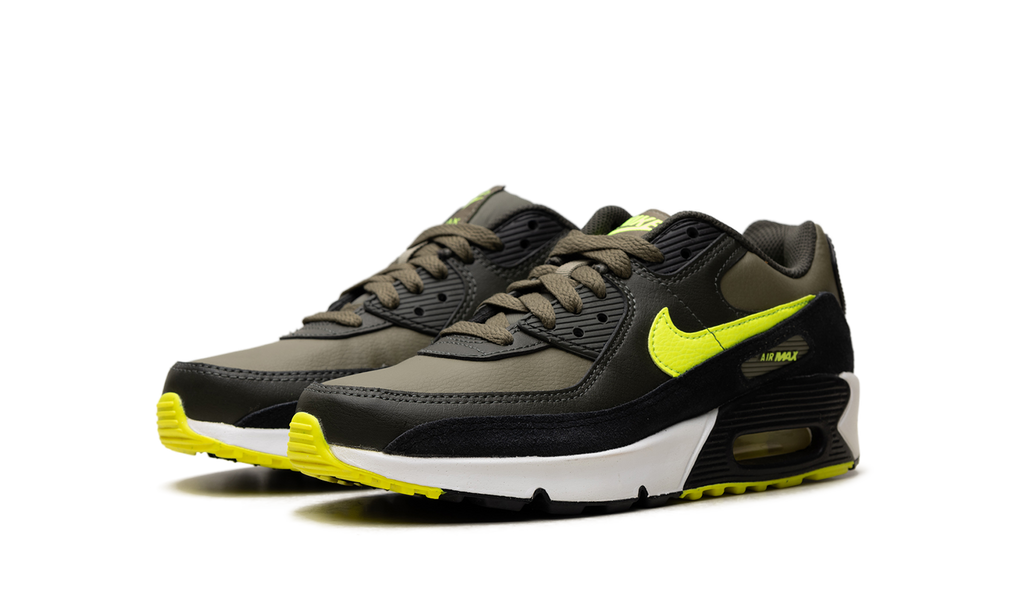 "Medium Olive Volt" Air Max 90 Leather GS DV3607 200 - product image from the listing.