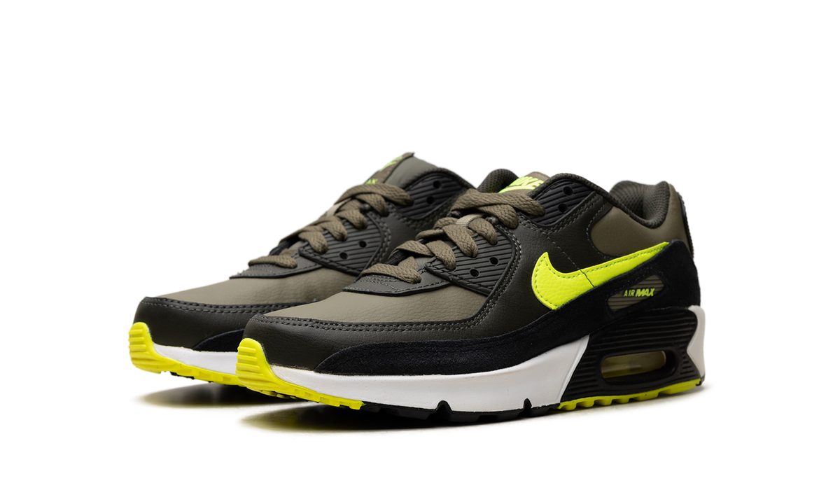 "Medium Olive Volt" Air Max 90 Leather GS DV3607 200 - product image from the listing.